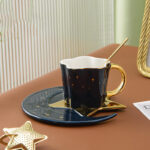 Creative Ceramic Cup With Star And Moon Saucer - Image 3