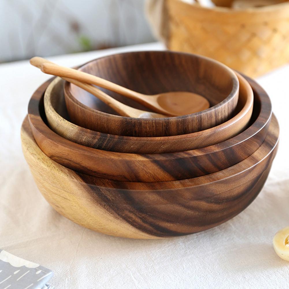 65d1924d-01f5-47de-832c-f7fa41ad11a2.jpg Kitchen Natural Wooden Bowl Household Fruit Bowl Salad Bowl For Home Restaurant Food Container Wooden Utensils Note The Size Hot - Image 1
