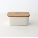 Butter Box Sealed Can Butter Bamboo Cover Cheese With Knife - Image 4