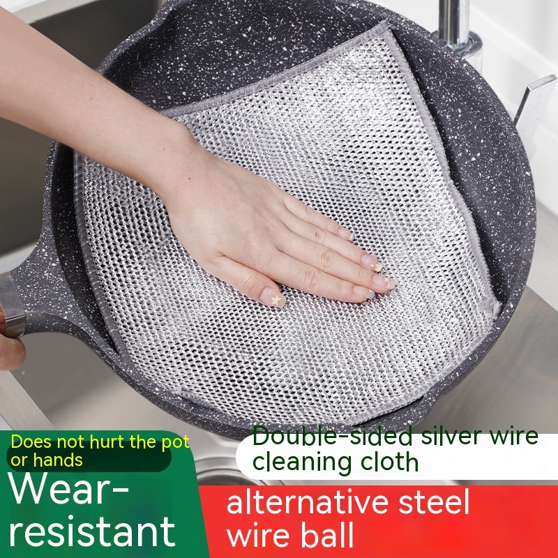 8332ce4b-0a62-4f69-b0c3-a38d6ca16710.jpg Steel Wire Ball Cloth Kitchen Cleaning Dishcloth - Image 1