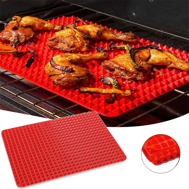 936c4be2-11bd-478b-a1a5-54557df1054e.jpg Non-Stick Silicone Pyramid Cooking Mat Baking Mat With Grid Versatile Oven BBQ Cooking Mat Heat-Resistant Mat Kitchen Tools Kitchen Gadgets - Image 1