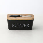 Butter Box Sealed Can Butter Bamboo Cover Cheese With Knife - Image 10