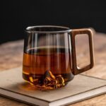 Guanshan Glass Single-layer Side Wooden Handle Drinking Cups Household Large-capacity Milk Tea Juice Single-layer Cup Kitchen Gadgets - Image 8