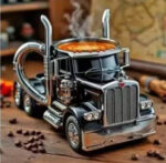 Durable Truck Coffee Mug Semi Truck Handcrafted Coffee Cup Semi-trailer Shaped Semi-Truck Coffee Mugs For Family - Image 10